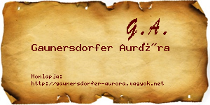 Gaunersdorfer Auróra névjegykártya